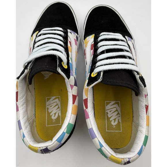 VANS Old Skool Rainbow Check Black Suede Leather Unisex Shoes Wmn's 9.5 Mn's 8 - Picture 9 of 10